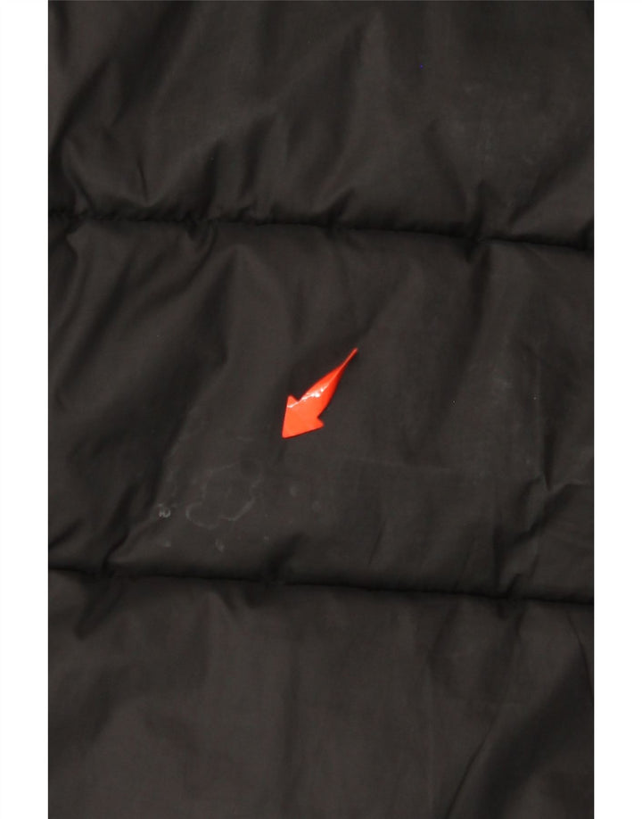 Jaqueta acolchoada gráfica BENETTON Boys 10-11 anos XL preto colorblock