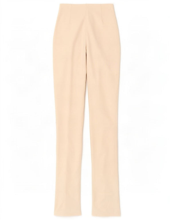 Calça feminina casual skinny Zara XS W24 L34 poliéster bege