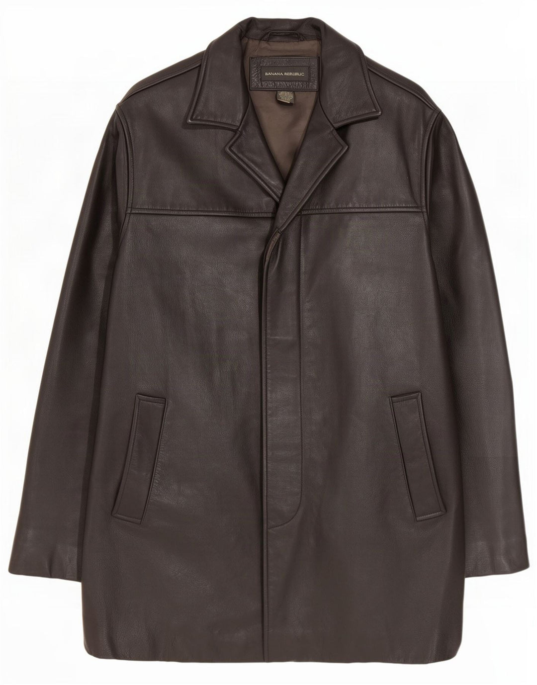 Casaco de couro masculino Banana Republic Reino Unido 38 médio preto