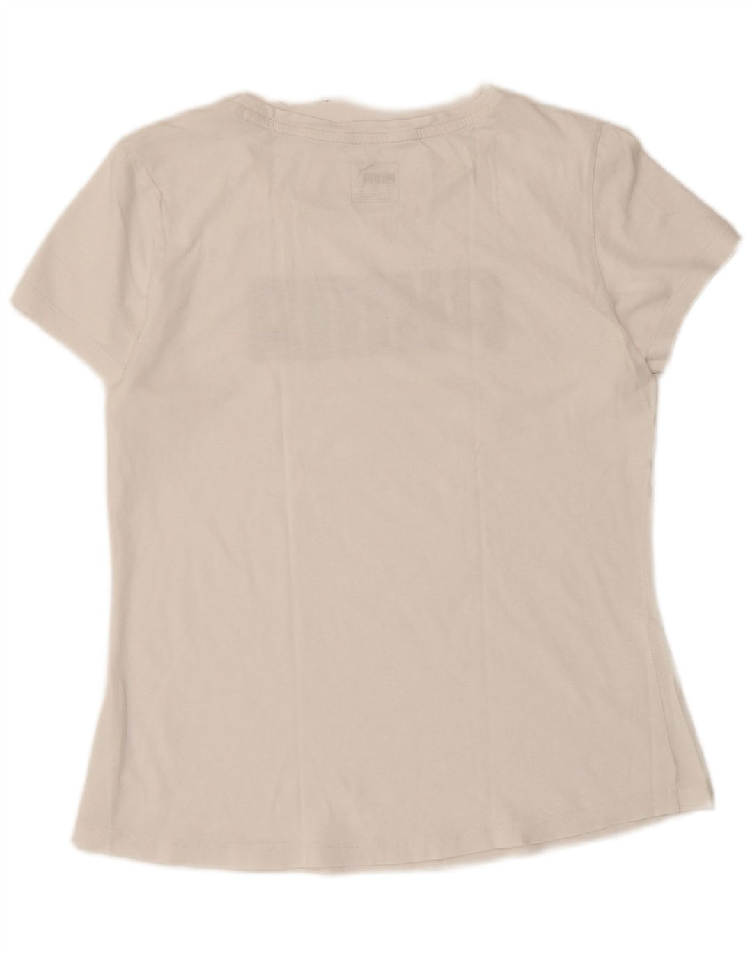 Puma Camiseta Feminina Graphic Top UK 12 Médio Branco