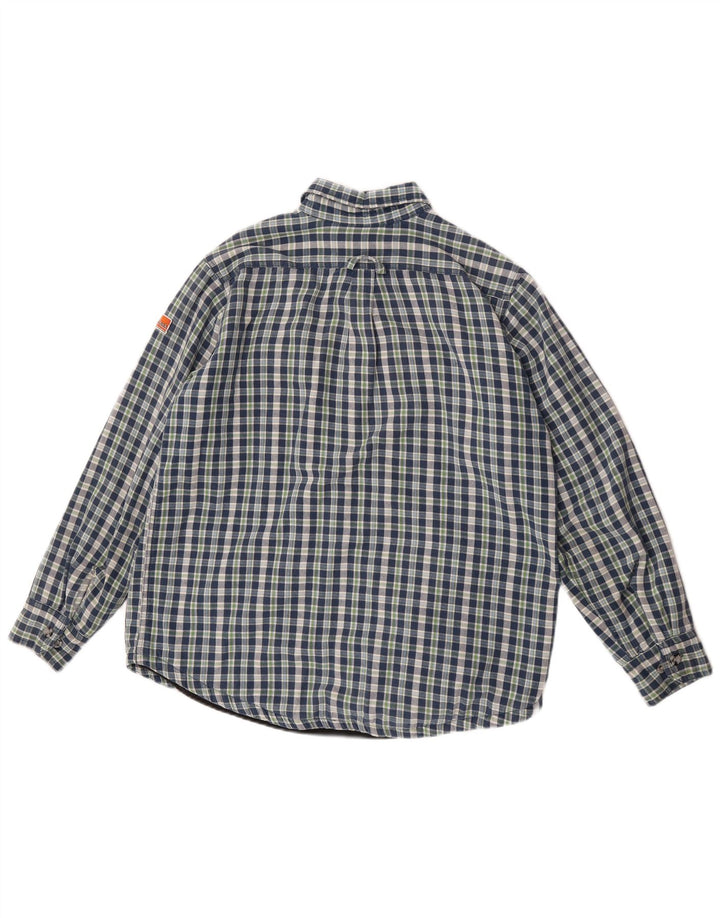 Camisa masculina de flanela Black Jack Lumberjack grande algodão xadrez azul
