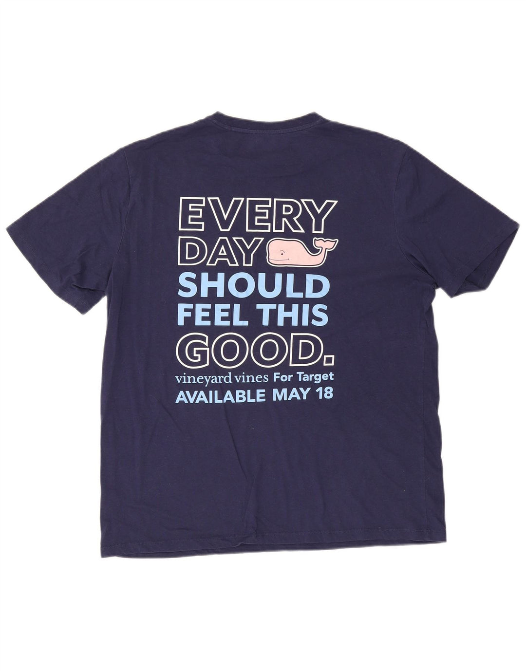 Camiseta gráfica masculina Vineyard Vines grande algodão azul marinho