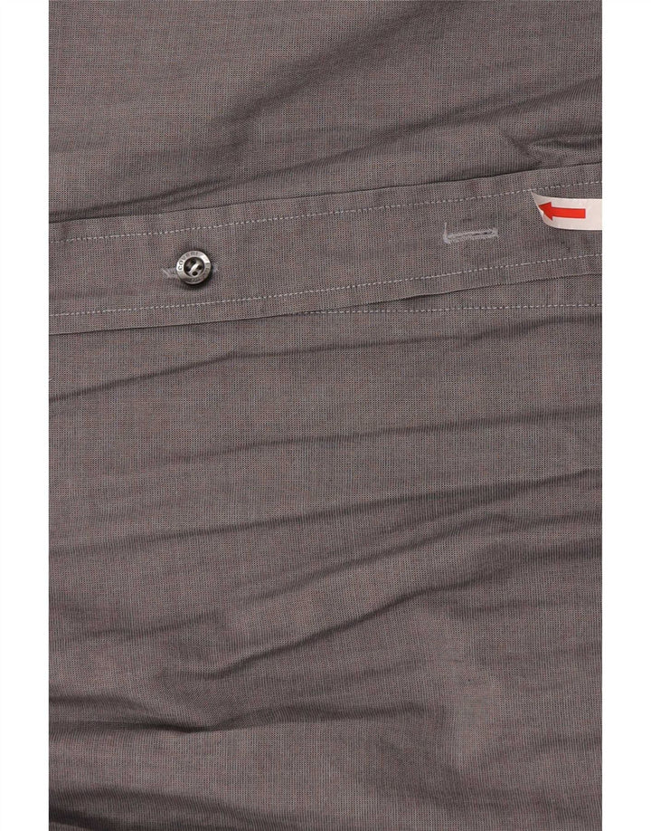Camisa masculina Enrico Coveri tamanho 40 15 3/4 algodão cinza médio