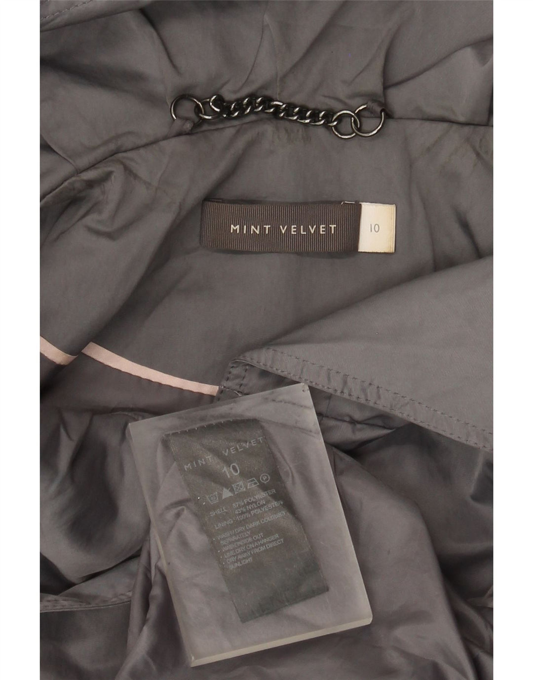 Jaqueta utilitária superdimensionada feminina MINT VELVET Reino Unido 10 poliéster cinza pequeno