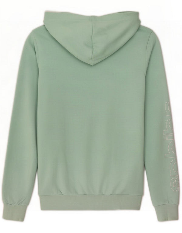 Adidas Girls Graphic Zip Hoodie Sweater 14-15 Years Green Cotton