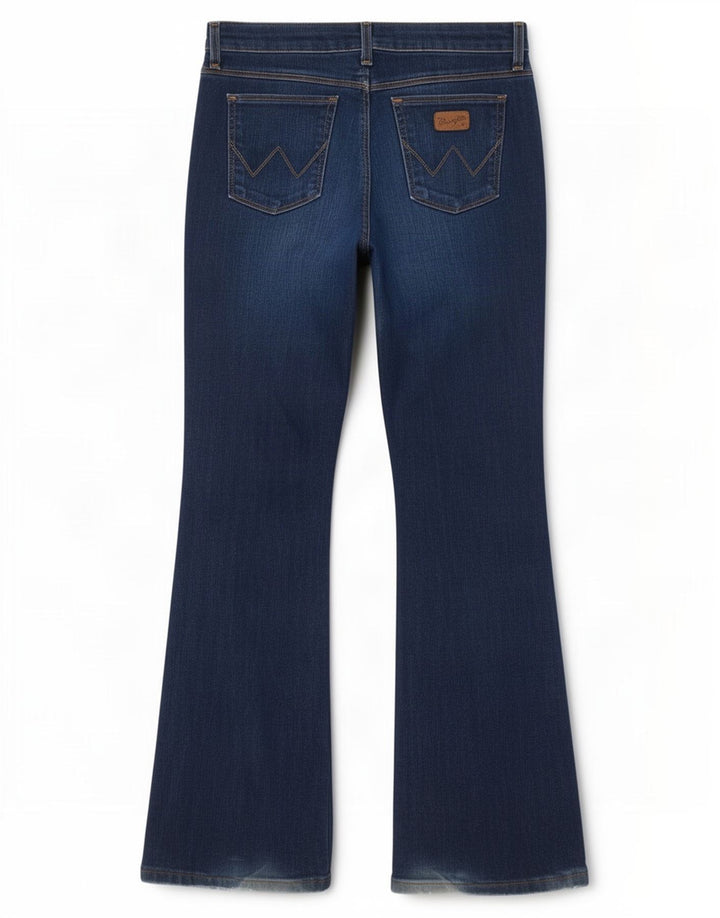Jeans feminino Wrangler Curve Flared W30 L32 azul algodão