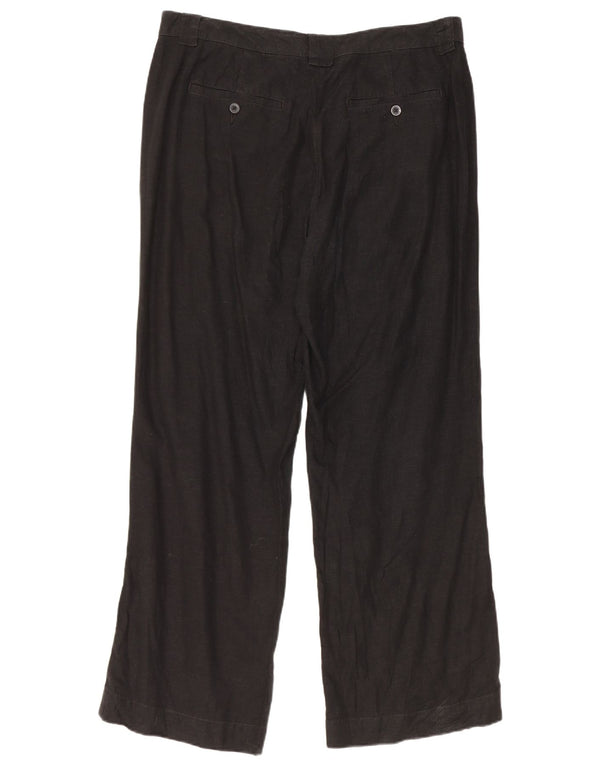 Calça feminina reta casual Marks & Spencer UK 16 grande W34 L30 preta