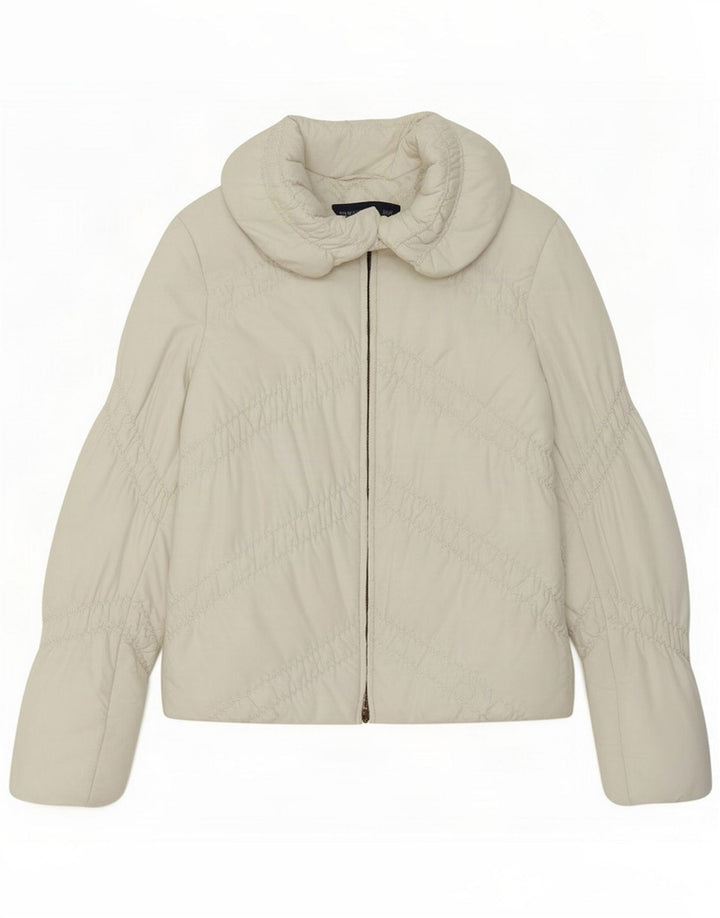 Trussardi Jeans Jaqueta acolchoada feminina IT 40 Poliéster branco pequeno