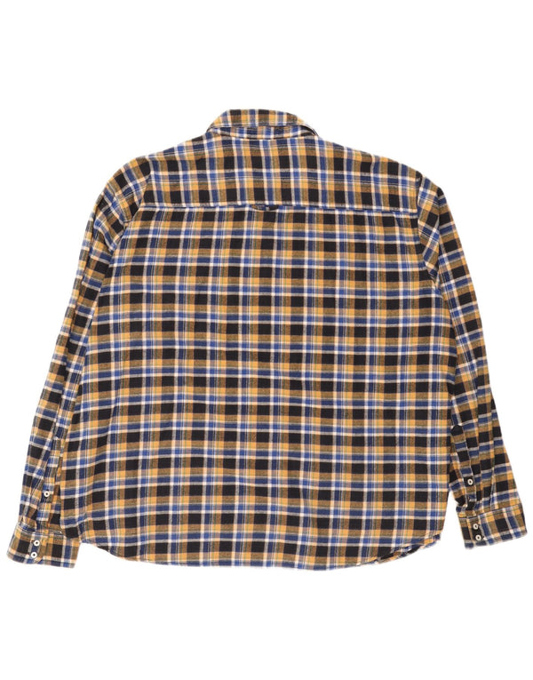 Camisa masculina de flanela BadRhino 3XL algodão xadrez azul marinho