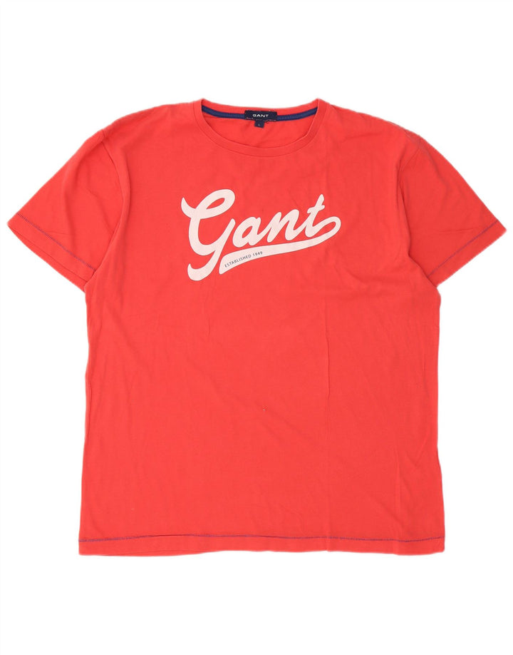 Camiseta masculina gráfica Gant grande algodão vermelho