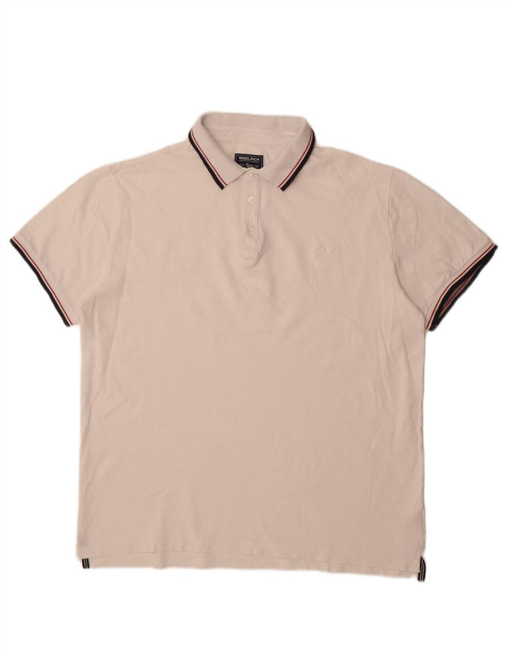 Camisa polo masculina WOOLRICH XL algodão branco