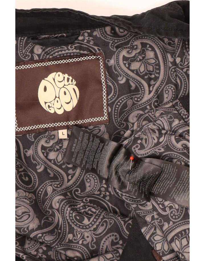 Jaqueta bomber masculina Pretty Green UK 40 grande algodão preto