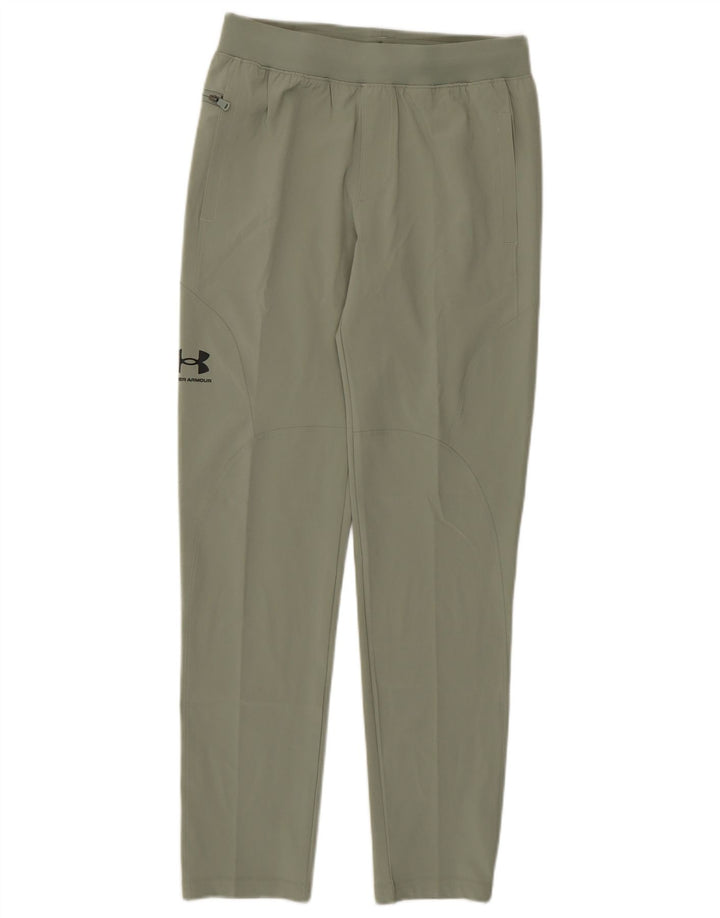 Calça de treino Under Armour Boys 11-12 anos grande verde esportivo