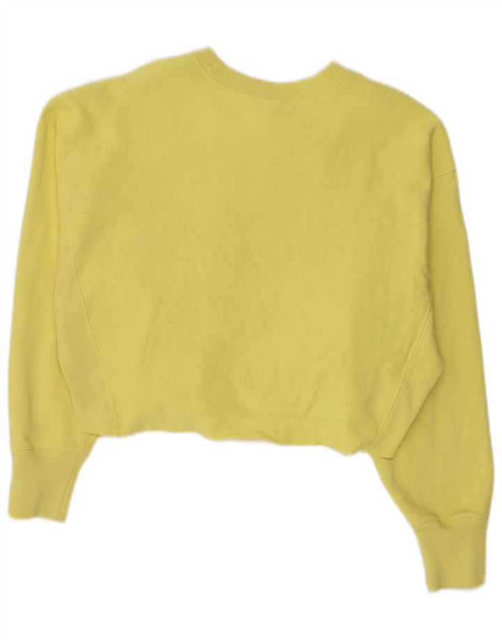 CHAMPION Suéter feminino com corte reverso e costurado Reino Unido 14 amarelo médio
