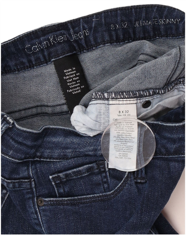 Calvin Klein Jeans Slim Feminino US 8 Médio W32 L32 Azul Algodão