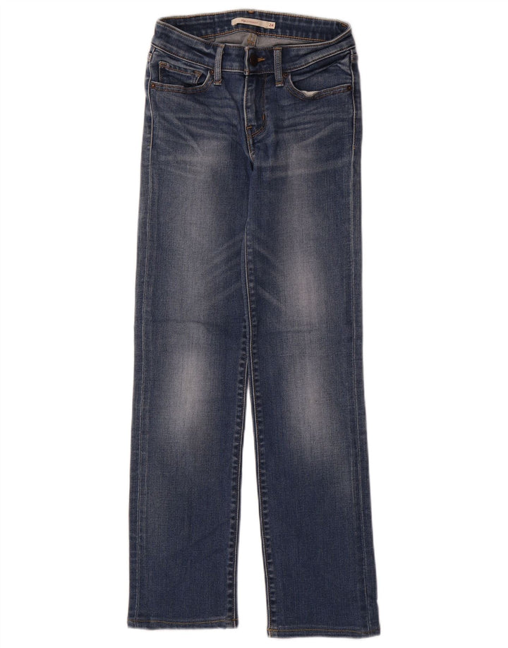 Levi's feminino 714 jeans retos W24 L28 algodão azul