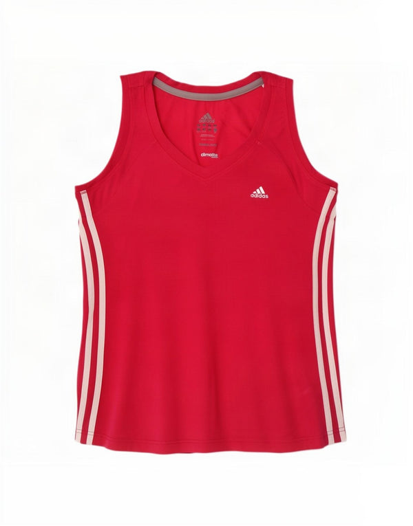Adidas Womens Climalite Vest Top UK 8/10 Pequeno Algodão Rosa