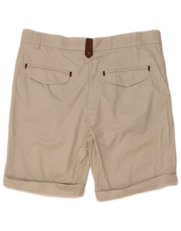 Zara Mens Pegged Casual Shorts EU 42 Grande W32 Algodão Bege