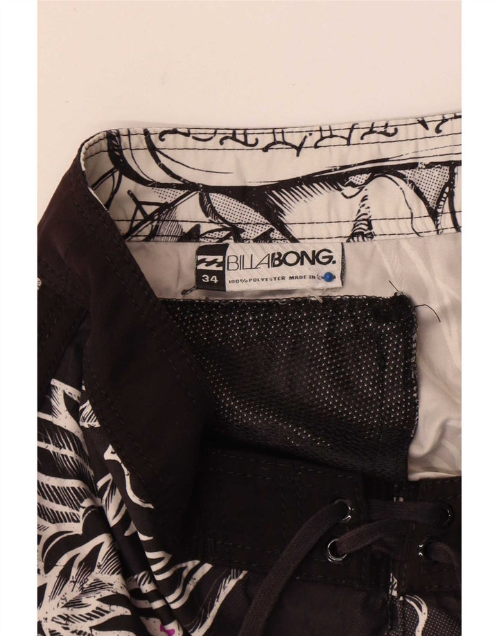 Billabong Mens Graphic Natação Shorts Grande Poliéster Floral Preto