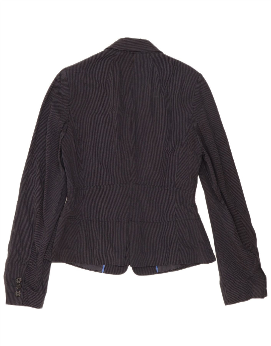 Jaqueta Blazer Feminina Reiss com 2 Botões Reino Unido 12 Riscas Azul Marinho Médio