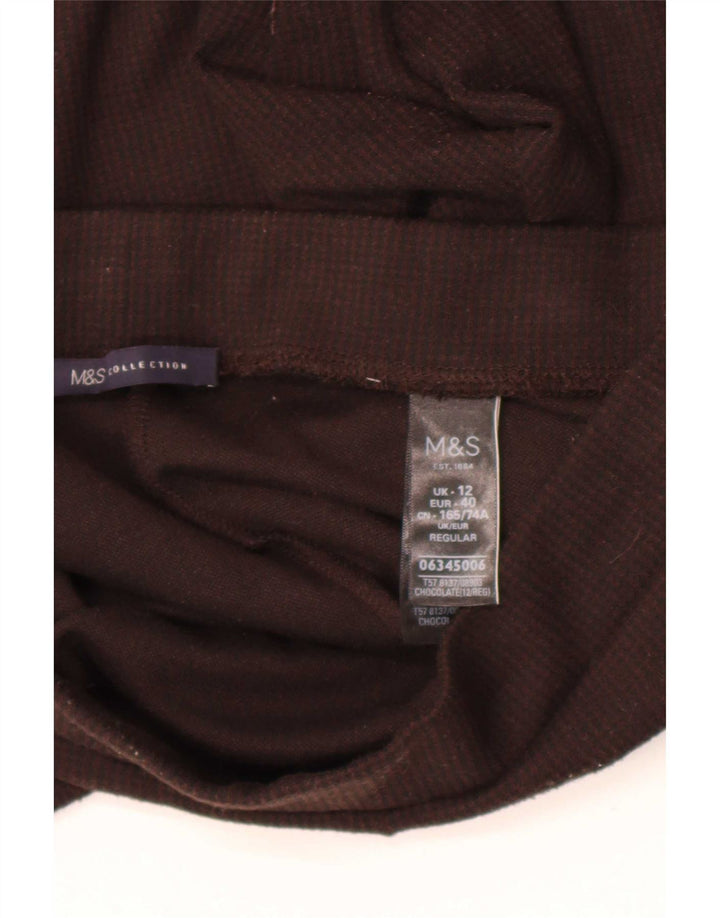 Leggings regulares femininas Marks & Spencer Reino Unido 12 poliéster marrom médio