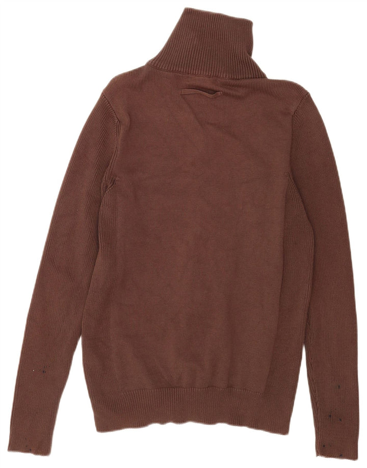 Suéter cardigã masculino Zara grande algodão marrom