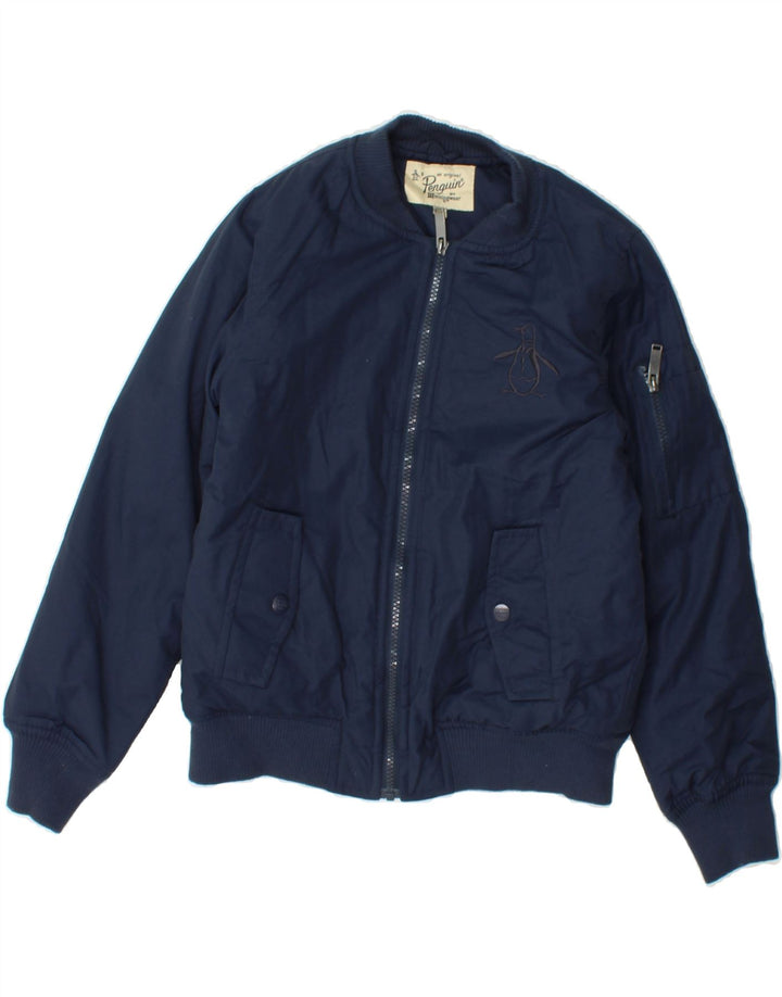 PENGUIN Boys Bomber Padded Jacket 10-11 Years Navy Blue Cotton Vintage Penguin and Second-Hand Penguin from Messina Hembry 