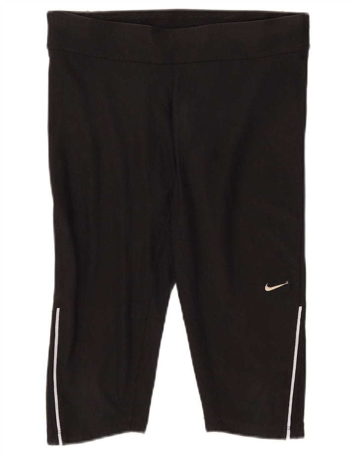 NIKE Womens Dri Fit Bermuda Sport Shorts UK 10 Pequeno Poliéster Preto