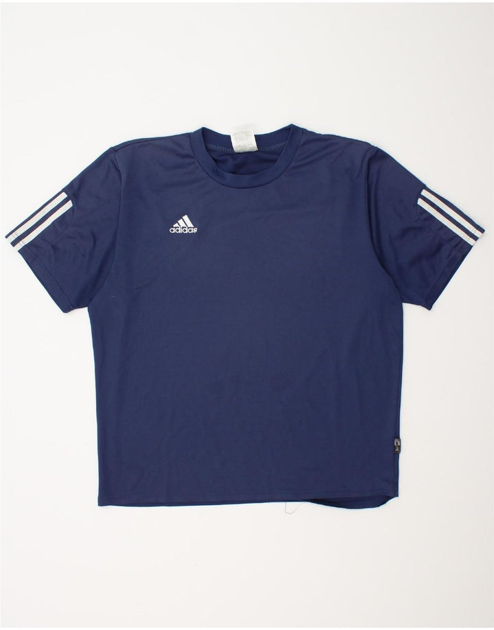 Camiseta masculina Adidas Climalite grande poliéster azul marinho