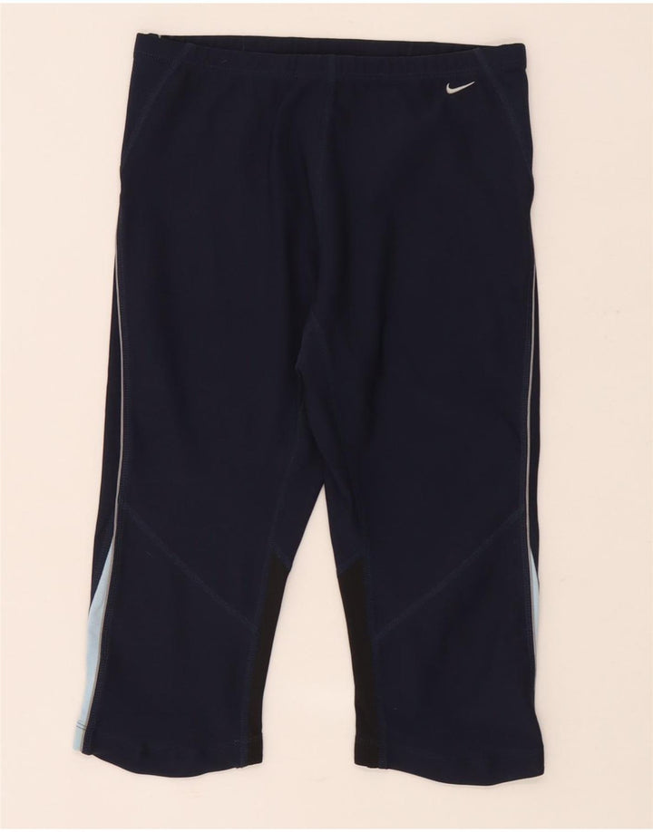 Nike Womens Capri Leggings UK 14/16 Grande Azul Marinho Colorblock Poliéster