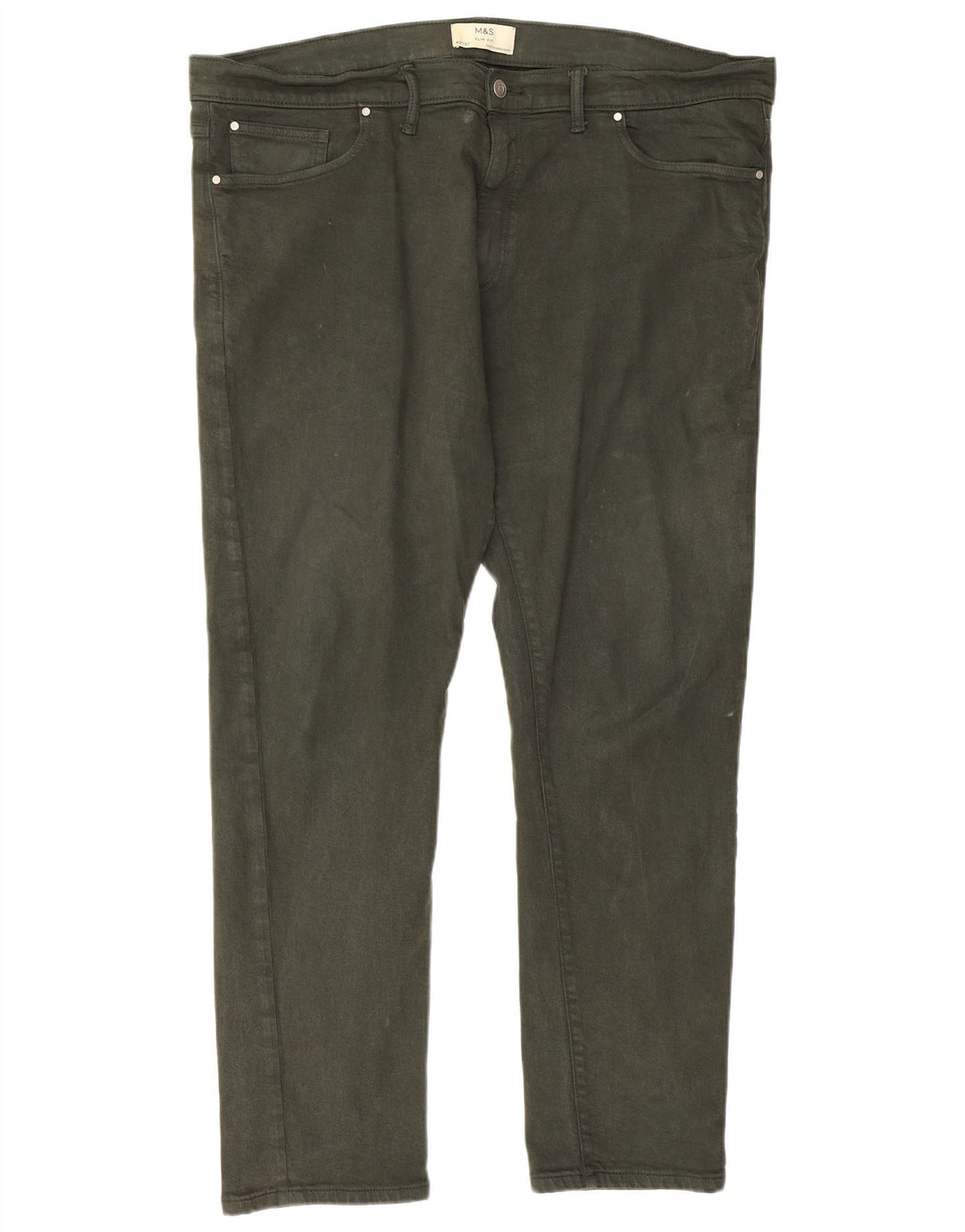 Marks & Spencer Mens Slim Jeans W42 L31 Algodão Verde
