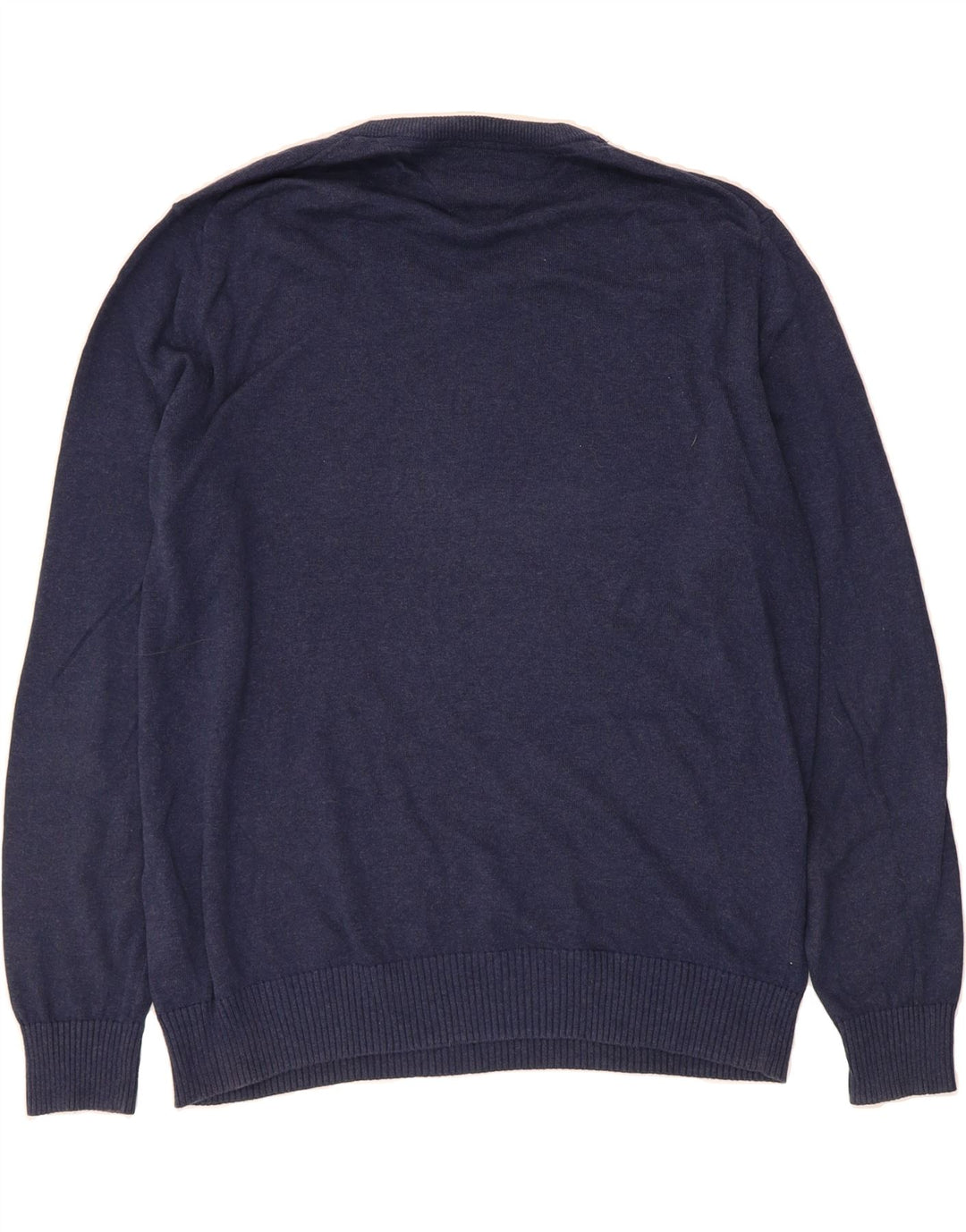 TOMMY HILFIGER Mens V-Neck Jumper Sweater Large Navy Blue Cotton Vintage Tommy Hilfiger and Second-Hand Tommy Hilfiger from Messina Hembry 