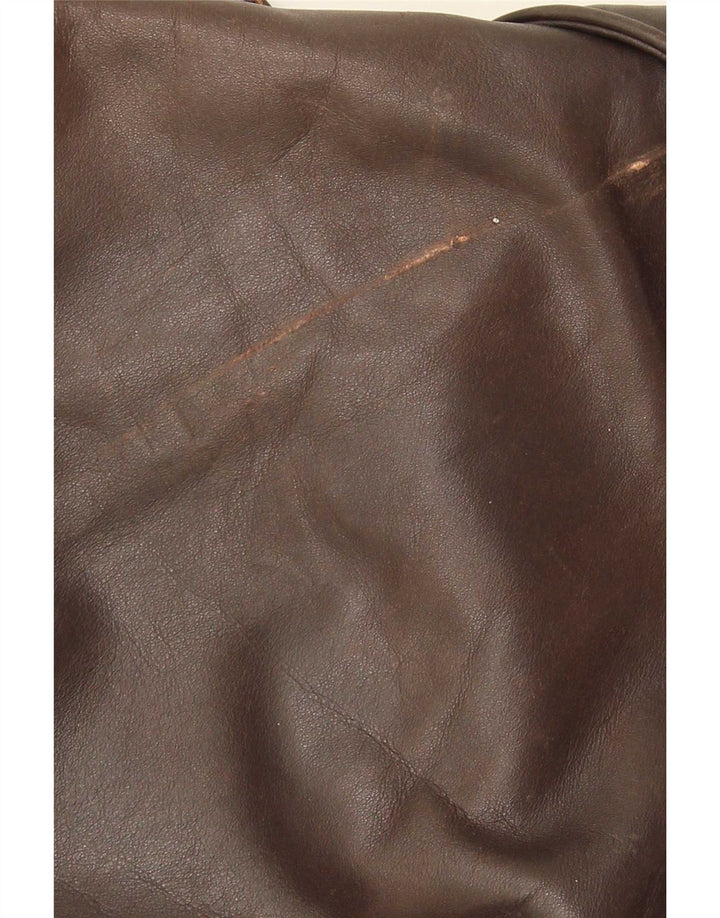 Jaqueta bomber masculina vintage de couro militar Reino Unido 38 marrom médio