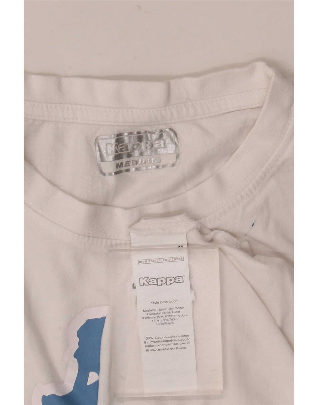 Kappa Mens Graphic Vest Top Médio Algodão Branco