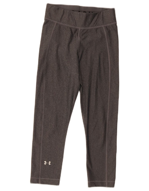 Under Armour Womens Heat Gear Capri Leggings UK 4 XS Poliéster Cinza