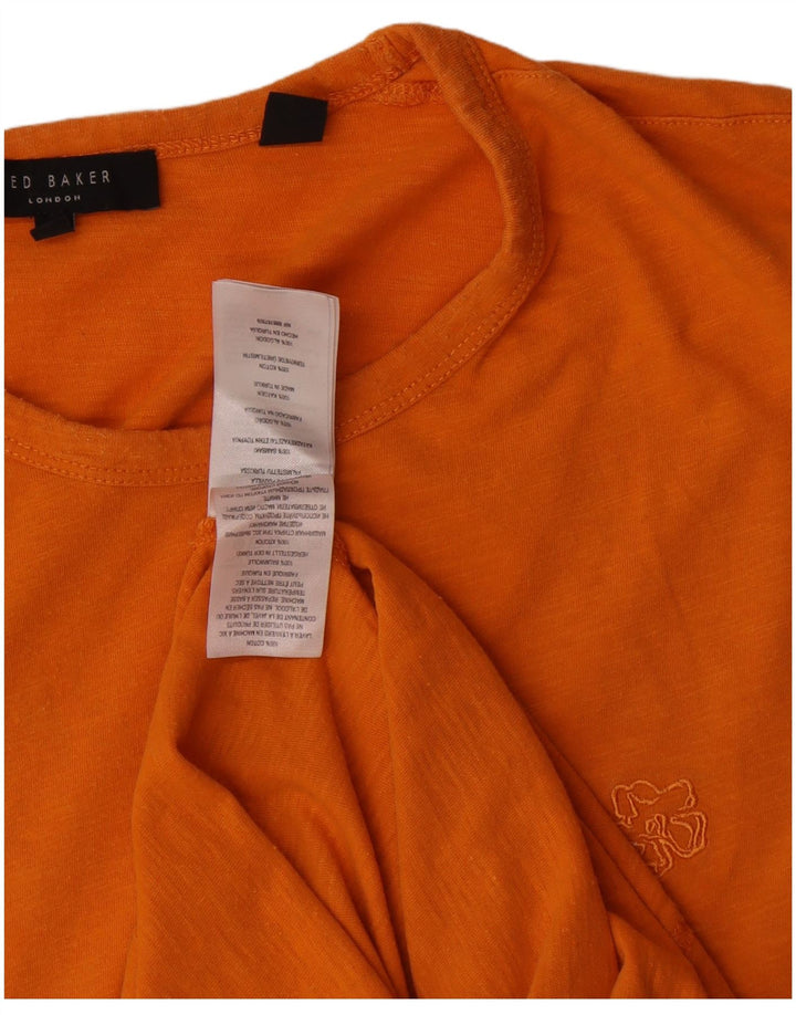 Camiseta masculina Ted Baker tamanho superior 3 algodão laranja médio