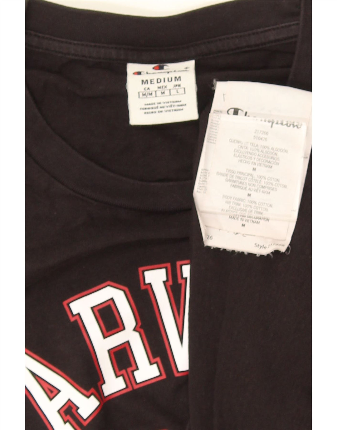 Camiseta masculina Champion Harvard Graphic Top médio algodão preto