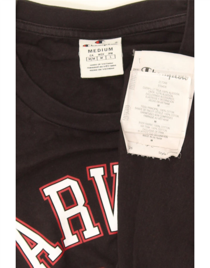 Camiseta masculina Champion Harvard Graphic Top médio algodão preto