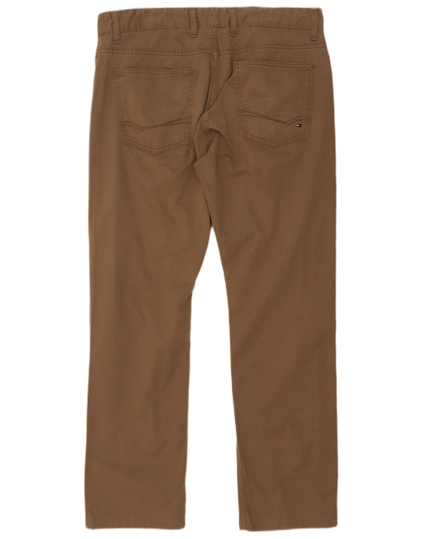Calça casual reta masculina Tommy Hilfiger W34 L30 algodão marrom