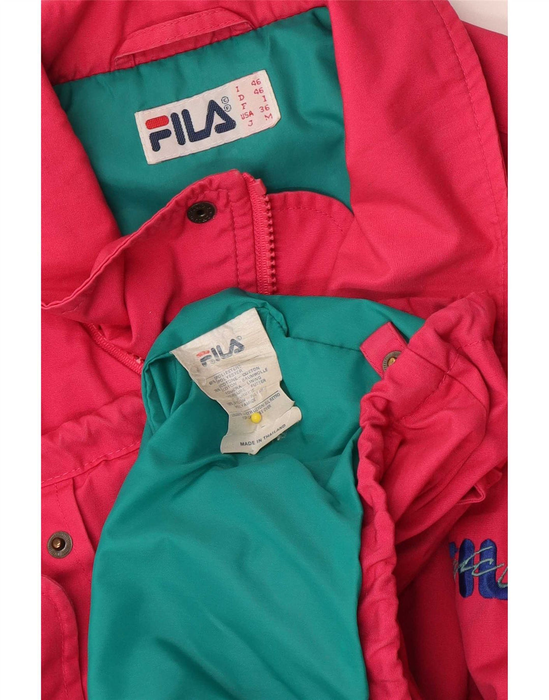 Jaqueta corta-vento feminina Fila IT 46 pequeno poliéster rosa