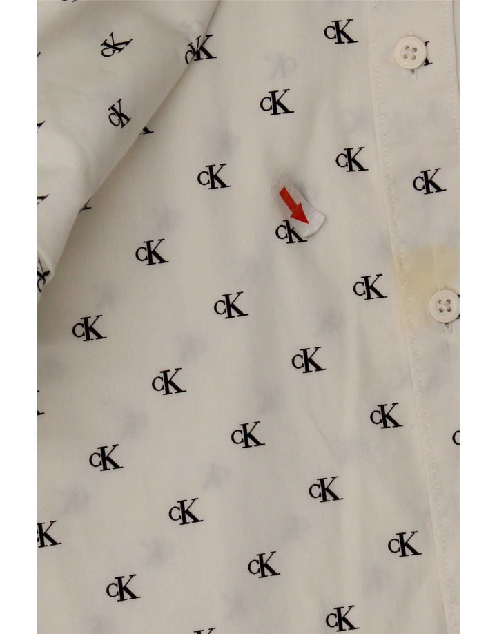 Camisa Calvin Klein Jeans Masculina Graphic Slim Fit Médio Algodão Branco