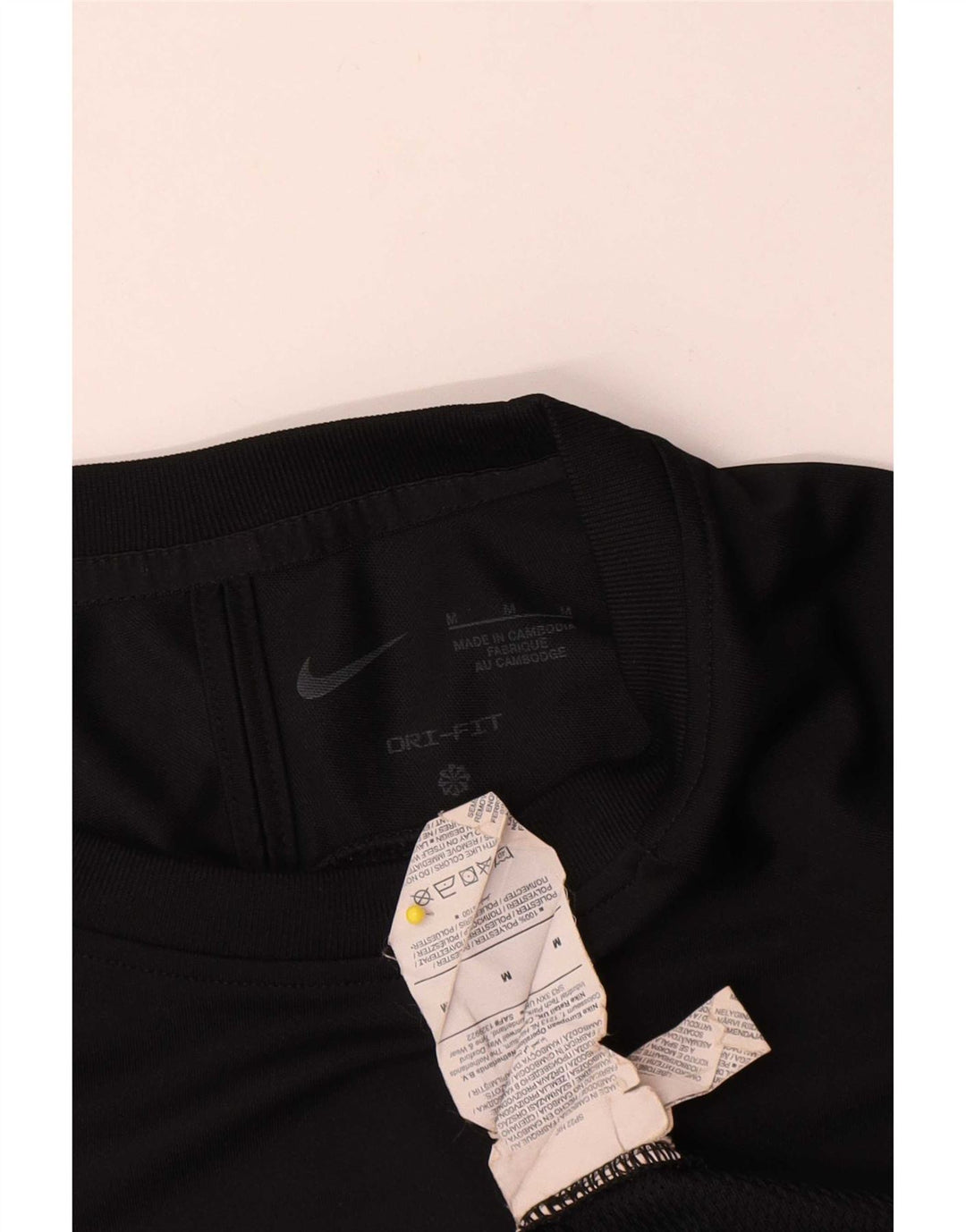 Camiseta masculina Nike Dri Fit Top médio preto colorblock poliéster