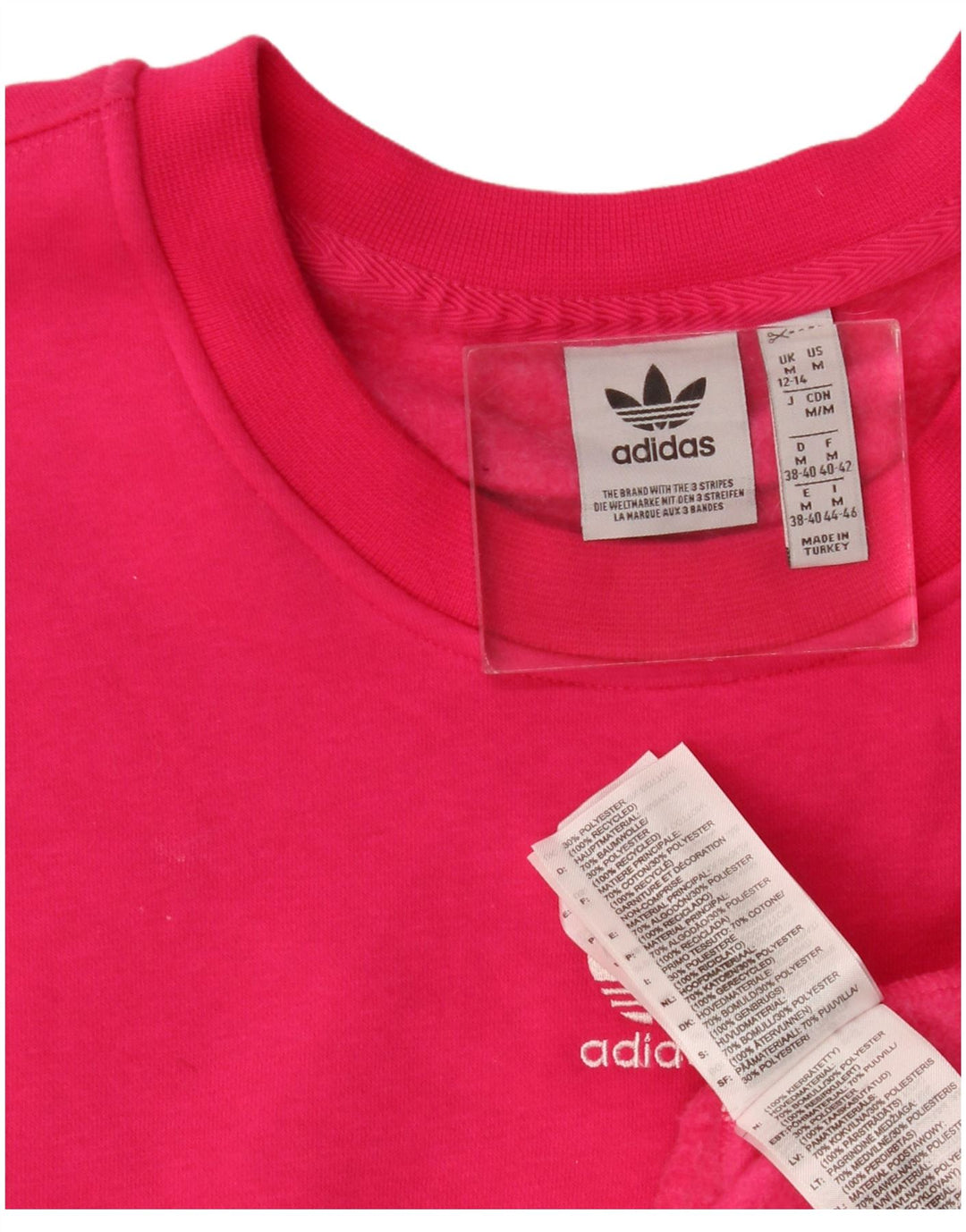 Adidas feminino oversized moletom jumper reino unido 12/14 médio rosa poliéster