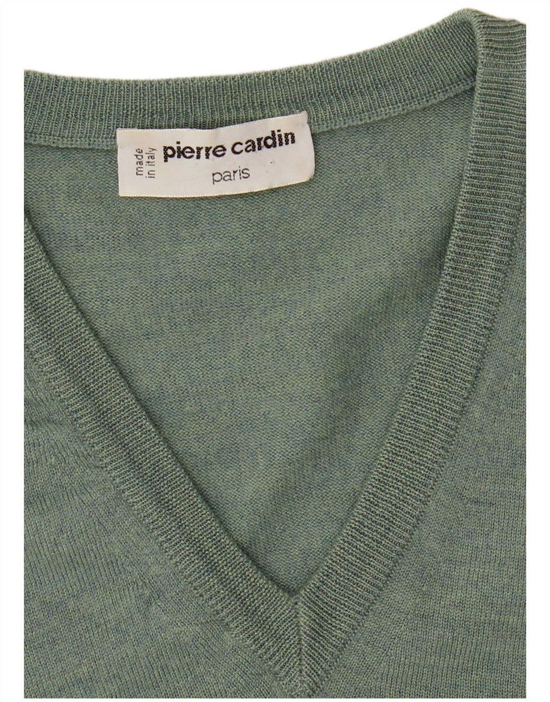 Suéter masculino Pierre Cardin com decote em V verde médio