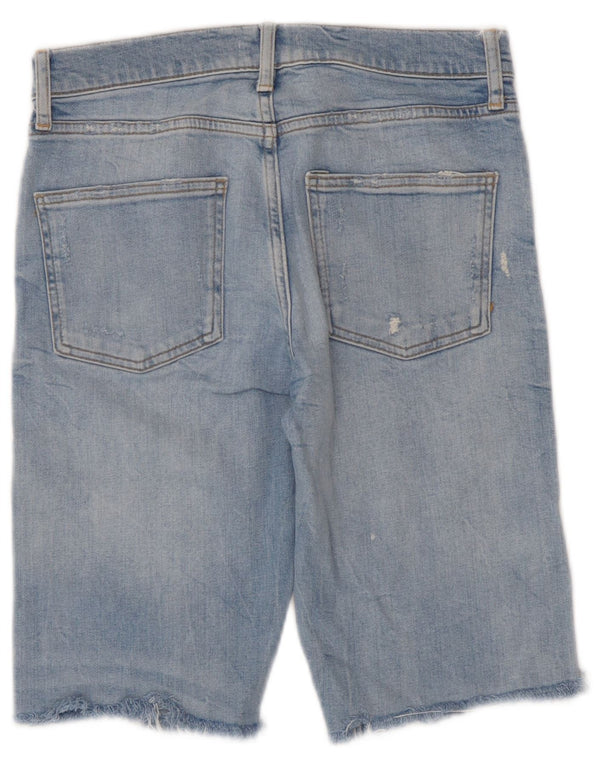 Zara Shorts jeans feminino desgastado EU 36 XS W26 azul