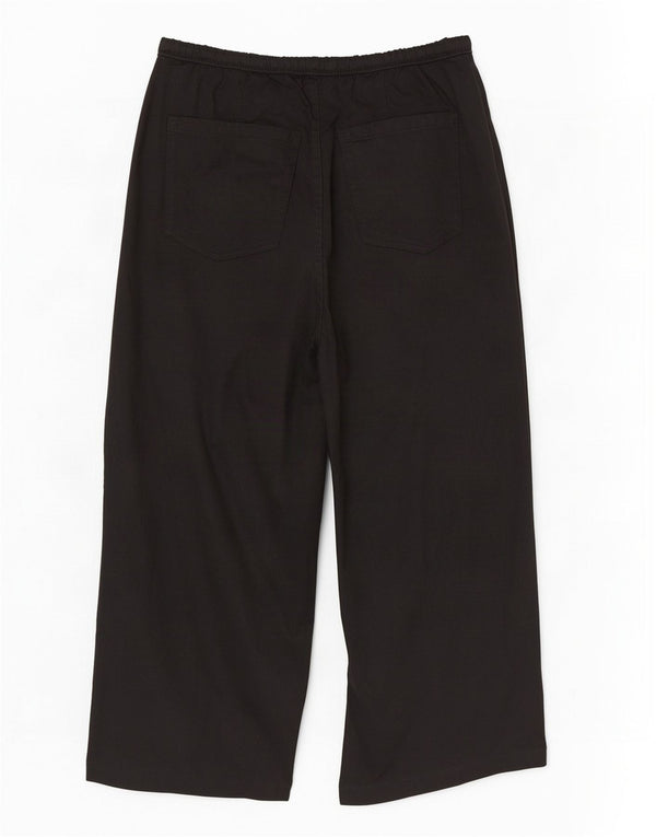 Calça feminina cortada de cintura alta Marks & Spencer UK 14 grande W32 L24 preta