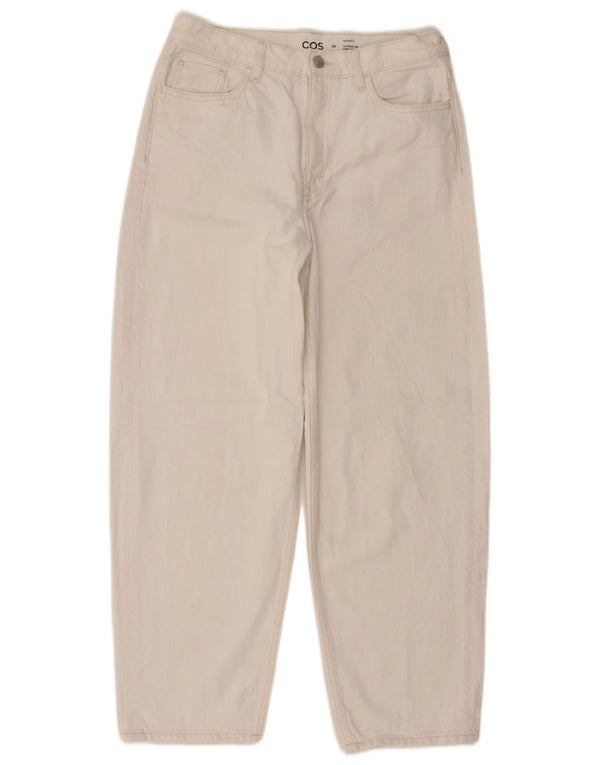 Cos Jeans feminino cintura alta cônico W28 L26 algodão branco