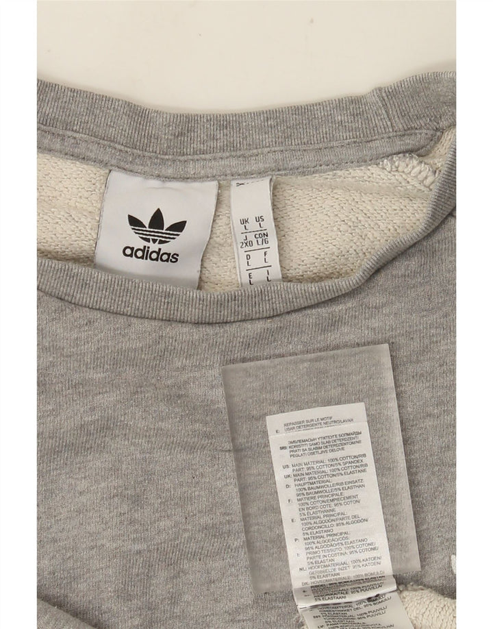 Adidas moletom masculino jumper grande algodão manchado cinza