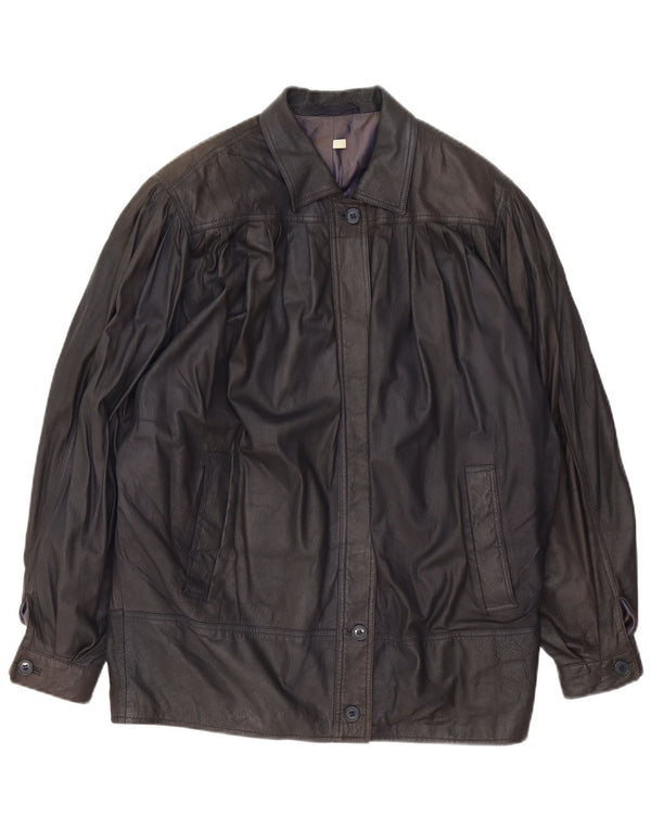 Jaqueta feminina de couro grande CONBIPEL UK 18 XL couro marrom