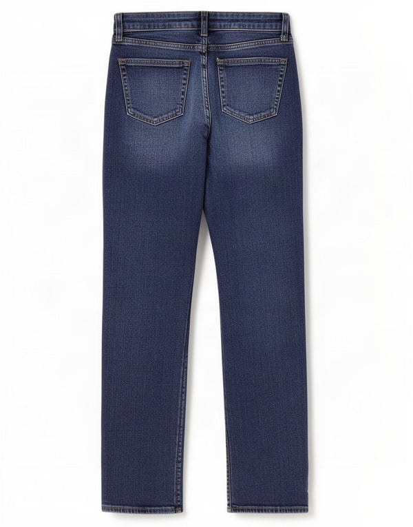 Zara Jeans reto feminino EU 38 pequeno W28 L33 azul algodão